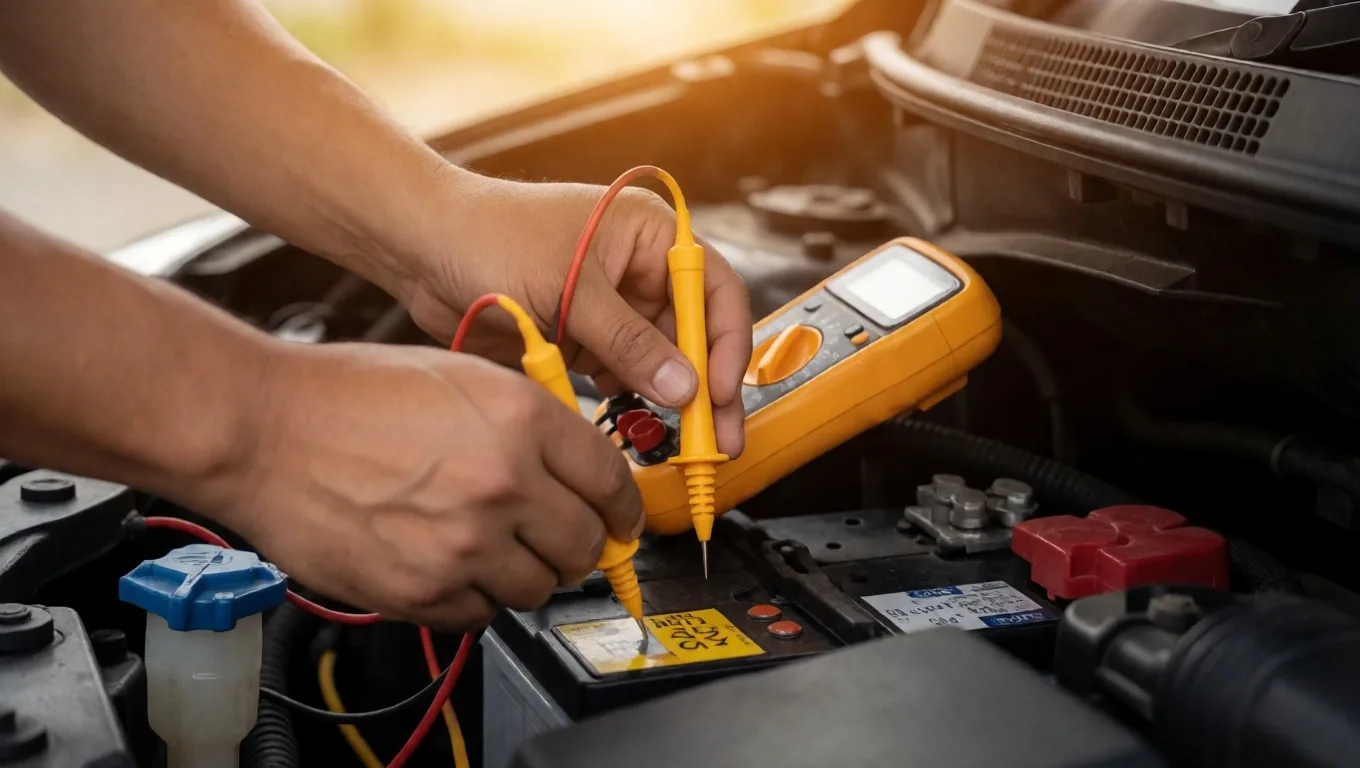Técnico diagnosticando un motor en el taller